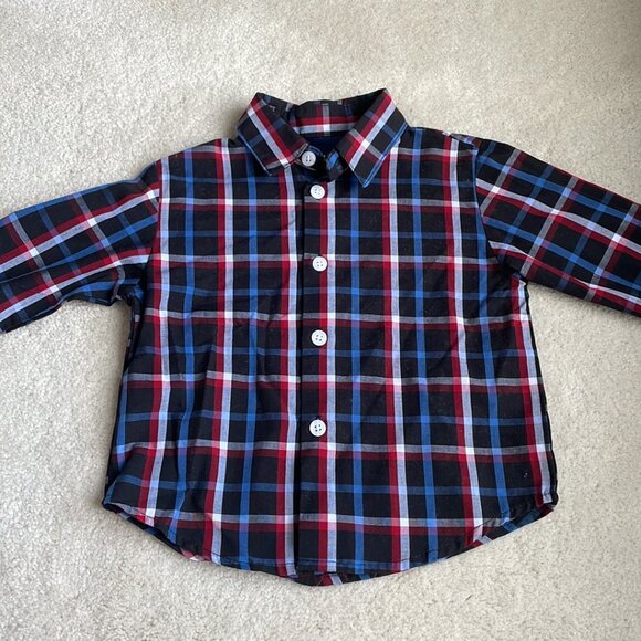 Izod Christmas Reindeer Snowflake Outfit Sweater Vest Shirt Pants Size 24 months - Picture 7 of 16